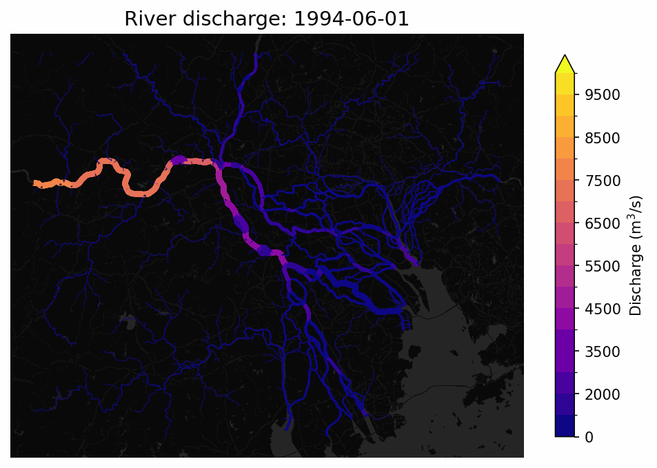 Simulated daily river discharge using GRIT Hydro