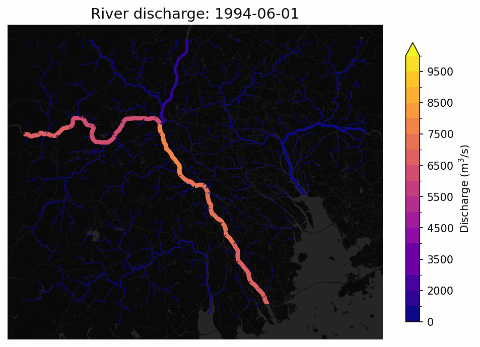 Simulated daily river discharge using MERIT Hydro